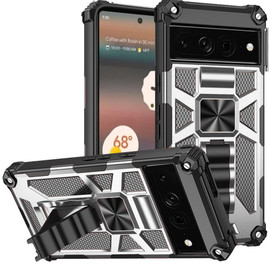 Military Grade Tough Ultra Rugged Hybrid Case for Google Pixel 8 Pro - Silver