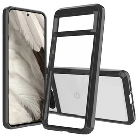 Fusion Shield Tough Snap-on Transparent Case for Google Pixel 8 - Black