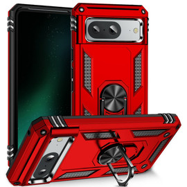 Military Grade Hybrid Case with Ring Grip for Google Pixel 8 - Red