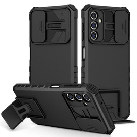 Camera Privacy Cover Hybrid Case with Kickstand for Samsung Galaxy A15 5G - Black