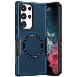 Shockproof Hybrid Case with MagSafe Magnetic Ring for Samsung Galaxy S24 Ultra - Blue