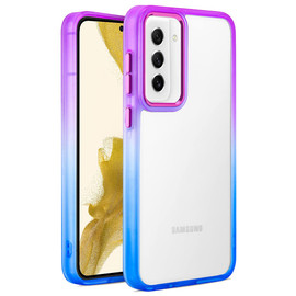 Gradient Series Optical Grade Acrylic Transparent Case for Samsung Galaxy S24 Plus - Purple Blue