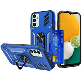 Military Grade Tough Ring Holder Case with Card Slot for Samsung Galaxy A15 5G - Blue