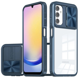 HD Transparent Case with Camera Privacy Cover for Samsung Galaxy A25 5G - Blue