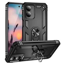 Military Grade Hybrid Case with Ring Grip for Motorola Moto G Play 2024 - Black