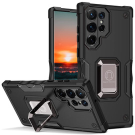 Military Grade Shockproof Hybrid Case with Ring Holder for Samsung Galaxy S24 Ultra - Black