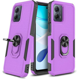 Military Grade TUFF Shockproof Hybrid Armor Case with Ring Grip for Motorola Moto G Power 5G 2024 - Purple