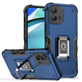 Military Grade Shockproof Hybrid Armor Case with Ring Grip for Motorola Moto G Power 5G 2024 - Blue