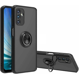 Transparent Hybrid Case with Ring Grip for Samsung Galaxy A35 5G - Black