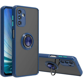 Transparent Hybrid Case with Ring Grip for Samsung Galaxy A35 5G - Blue