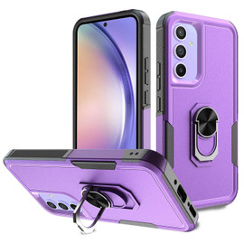 Military Grade TUFF Shockproof Hybrid Armor Case with Ring Grip for Samsung Galaxy A35 5G - Purple