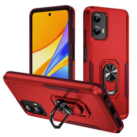 Military Grade TUFF Shockproof Hybrid Armor Case with Ring Grip for Motorola Moto G 5G 2024 - Red