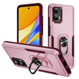 Military Grade TUFF Shockproof Hybrid Armor Case with Ring Grip for Motorola Moto G 5G 2024 - Pink
