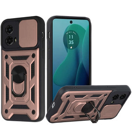 Military Grade Elite Series Hybrid Case with Ring Grip and Camera Lens Cover for Motorola Moto G 5G 2024 - Rose Gold