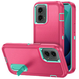 Military Grade Certified TUFF Hybrid Armor Case with Kickstand for Motorola Moto G 5G 2024 - Hot Pink