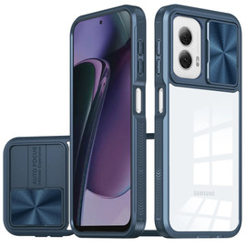 HD Transparent Case with Camera Privacy Cover for Motorola Moto G Stylus 5G 2024 - Blue