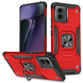 Military Grade Robust Series Dual Layer Hybrid Case with Ring Grip for Motorola Moto G Stylus 5G 2024 - Red