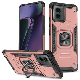 Military Grade Robust Series Dual Layer Hybrid Case with Ring Grip for Motorola Moto G Stylus 5G 2024 - Rose Gold