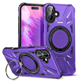 Military Grade TUFF MagSafe Case with Rotating Ring Stand for iPhone 16 - Purple