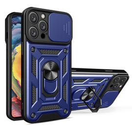 Superior Series Hybrid Case with Ring Grip and Camera Lens Cover for iPhone 16 Pro - Blue