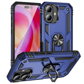 Military Grade Hybrid Case with Ring Grip for iPhone 16 Plus - Blue