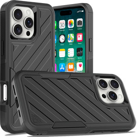 Military Grade Noble Hybrid Armor Case for iPhone 16 Pro - Black