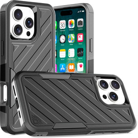 Military Grade Noble Hybrid Armor Case for iPhone 16 Pro - Black Grey