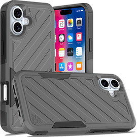 Military Grade Noble Hybrid Armor Case for iPhone 16 - Grey