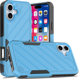 Military Grade Noble Hybrid Armor Case for iPhone 16 Plus - Sky Blue