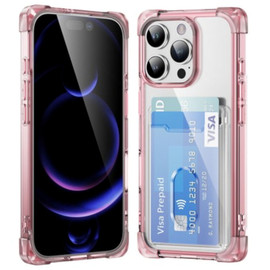 Vivid Hybrid Case with Card Slot for iPhone 16 Pro - Pink