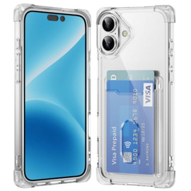 Vivid Hybrid Case with Card Slot for iPhone 16 - Clear