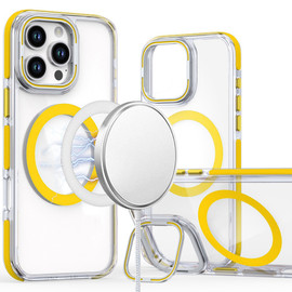 Clarity Collection MagSafe Case with Camera Ring Stand for iPhone 16 Pro Max - Yellow