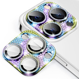 Stardust Diamond Tempered Glass Camera Lens Protector for iPhone 16 Pro - Iridescent