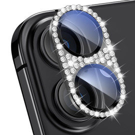 Stardust Diamond Tempered Glass Camera Lens Protector for iPhone 16 - Black