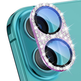 Stardust Diamond Tempered Glass Camera Lens Protector for iPhone 16 Plus - Purple