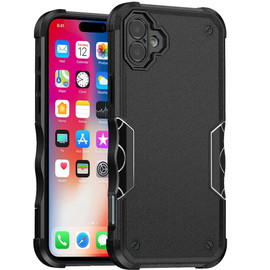 Military Grade Shockproof Hybrid Armor Case for iPhone 16 Plus - Black