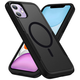 Military Grade TUFF Hybrid Armor Case with MagSafe for iPhone 16 Plus - Black