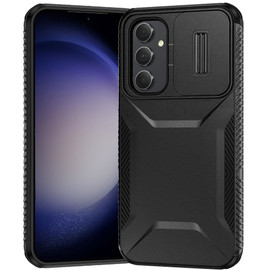 Combat Tough Series Hybrid Case with Camera Lens Cover for Samsung Galaxy S24 FE - Black