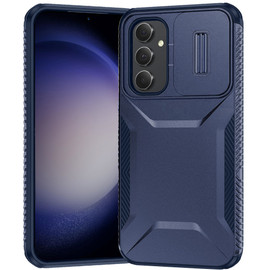 Combat Tough Series Hybrid Case with Camera Lens Cover for Samsung Galaxy S24 FE - Blue