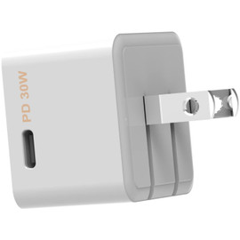 PortoUno 30W USB-C PD Power Delivery Wall Charger with Side Port Design - White