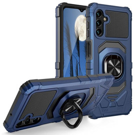 Military Grade Robotic Series Hybrid Case with Ring Grip for Samsung Galaxy A16 5G - Blue