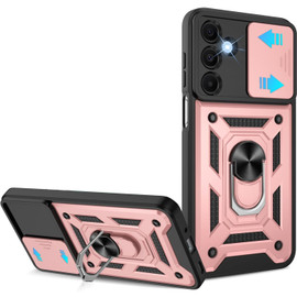Military Grade Superior Series Hybrid Case with Ring Grip and Camera Lens Cover for Samsung Galaxy A16 5G - Rose Gold