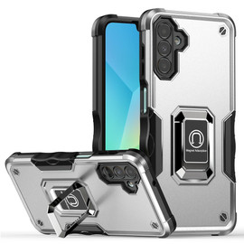 Military Grade Shockproof Hybrid Armor Case with Ring Grip for Samsung Galaxy A16 5G - Silver