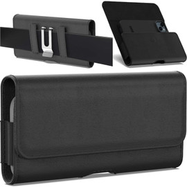 Classic Series Leather Belt Phone Pouch (6 to 6.49 inch Screen Size) - Black