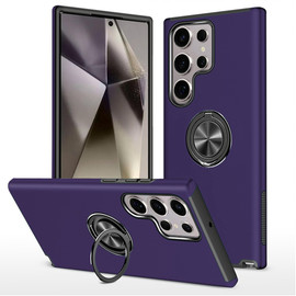 360 Rotating Ring Grip Hybrid Case for Samsung Galaxy S25 Ultra - Dark Purple