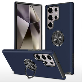 360 Rotating Ring Grip Hybrid Case for Samsung Galaxy S25 Ultra - Blue