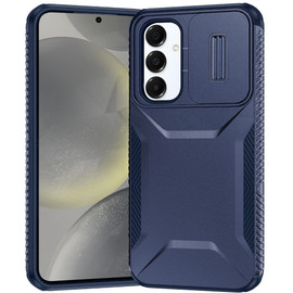 Combat Tough Series Hybrid Case with Camera Lens Cover for Samsung Galaxy S25 Plus - Blue