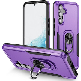 Military Grade TUFF Shockproof Hybrid Armor Case with Ring Grip for Samsung Galaxy S25 - Purple