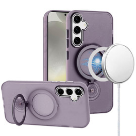 Candy Series Hybrid Case with MagSafe Magnetic Ring for Samsung Galaxy S25 Plus - Purple