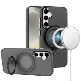 Candy Series Hybrid Case with MagSafe Magnetic Ring for Samsung Galaxy S25 - Black